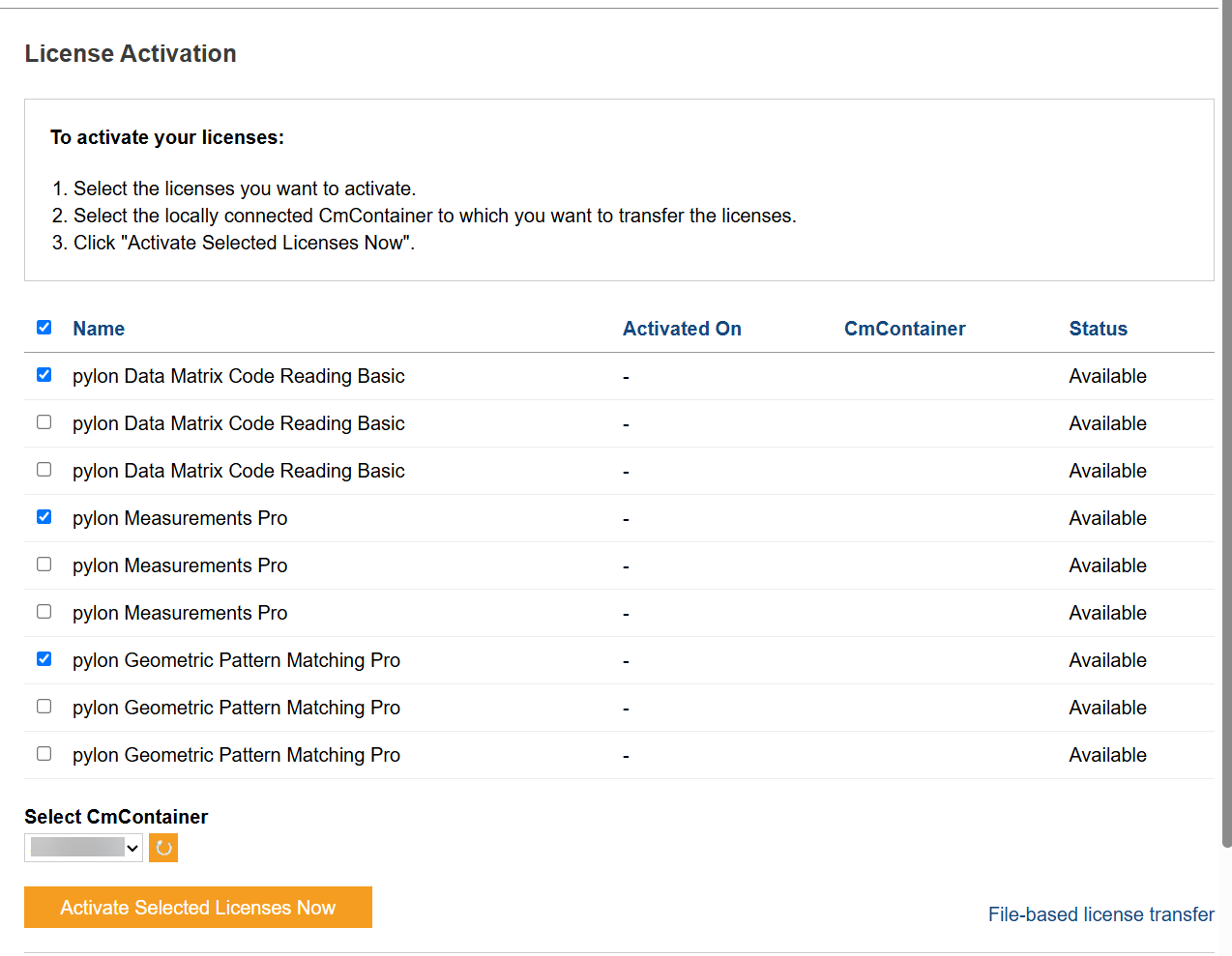 License Activation Page