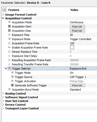 Activating Exposure Mode TriggerControlled Exposure End