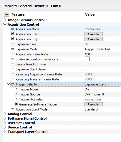 Activating Exposure Mode TriggerControlled Exposure Start