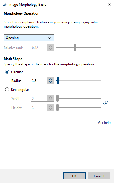 Image Morphology Basic vTool 设置