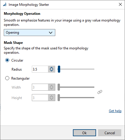 Image Morphology Starter vTool 设置