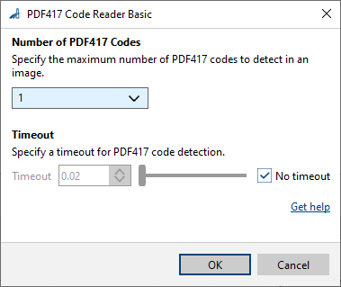 PDF417 Code Reader Basic vTool 设置
