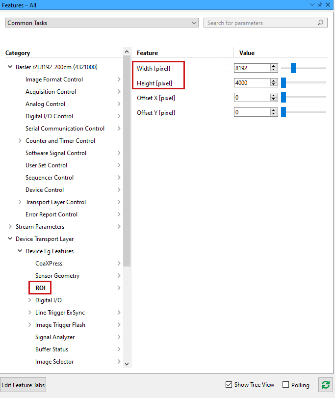 pylon Viewer: Configuring ROI