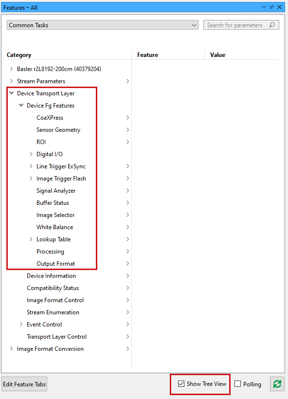 pylon Viewer: Configuring Frame Grabber Parameters