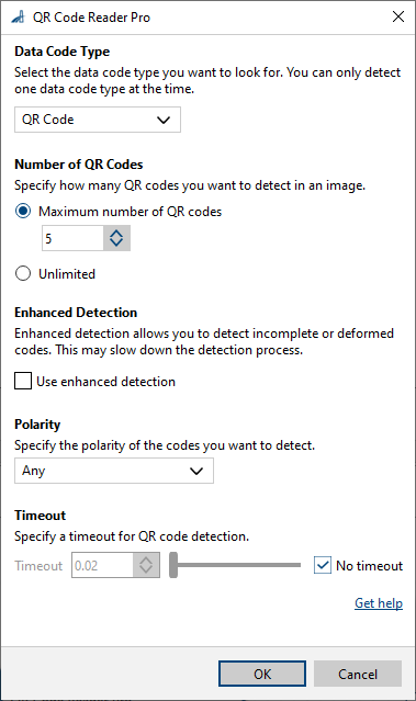 QR Code Reader Pro vTool 设置