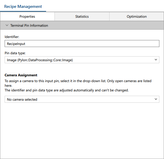 Recipe Management - Terminal Pin Information Recipe Management - Terminal Pin Information