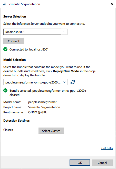 Semantic Segmentation vTool Settings