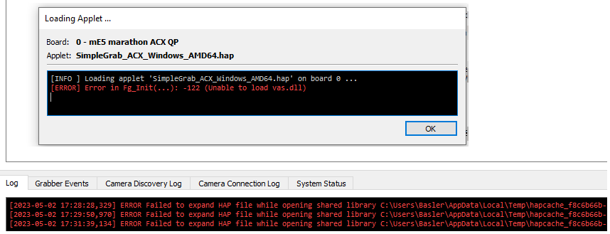 Error Message in microDisplay X