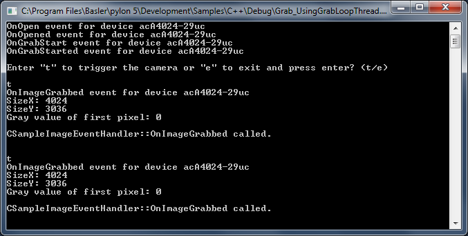 Grab_UsingGrabLoopThread Sample Code
