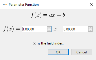 Function Dialog to Edit Field Parameters