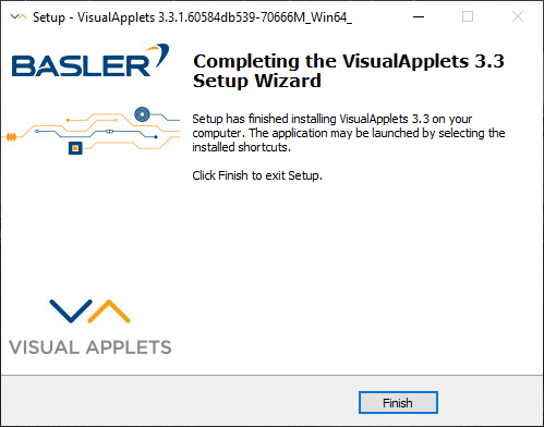 Completing the VisualApplets Setup Wizard