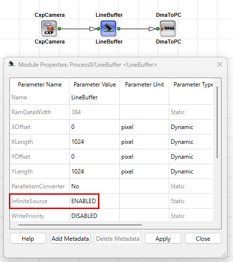 Minimum Design with InfiniteSource Enabled